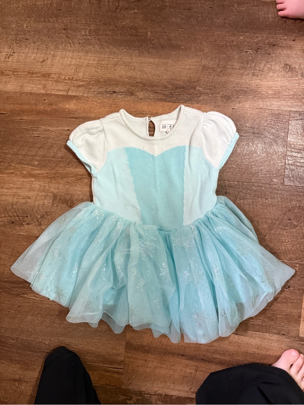GAP Blue Tulle Princess Dress with Puff Sleeves